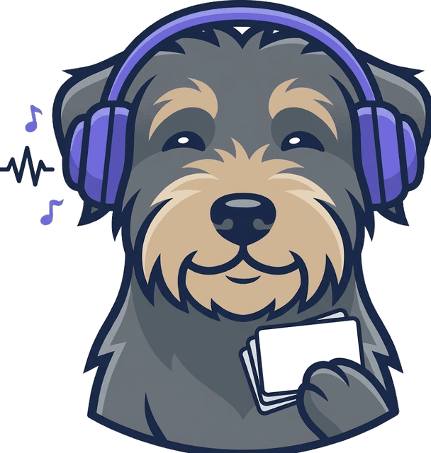 La mascota de Morich con auriculares, en modo audio