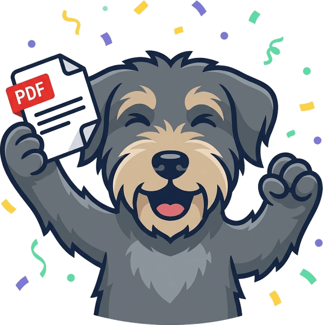 La mascota de Morich festejando con un PDF